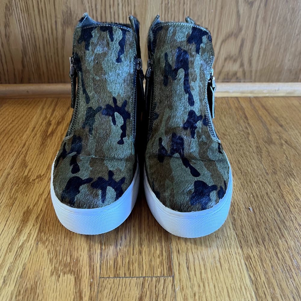 ALL BLACK Brand Calf fur‎ Camo high top sneaker EU 36 Green Black CAMOUFLAGE